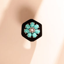 WOODEN TURQUOISE FLOWER RING