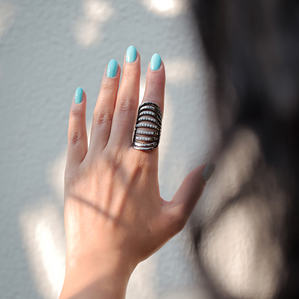 STATEMENT GUNMETAL RING