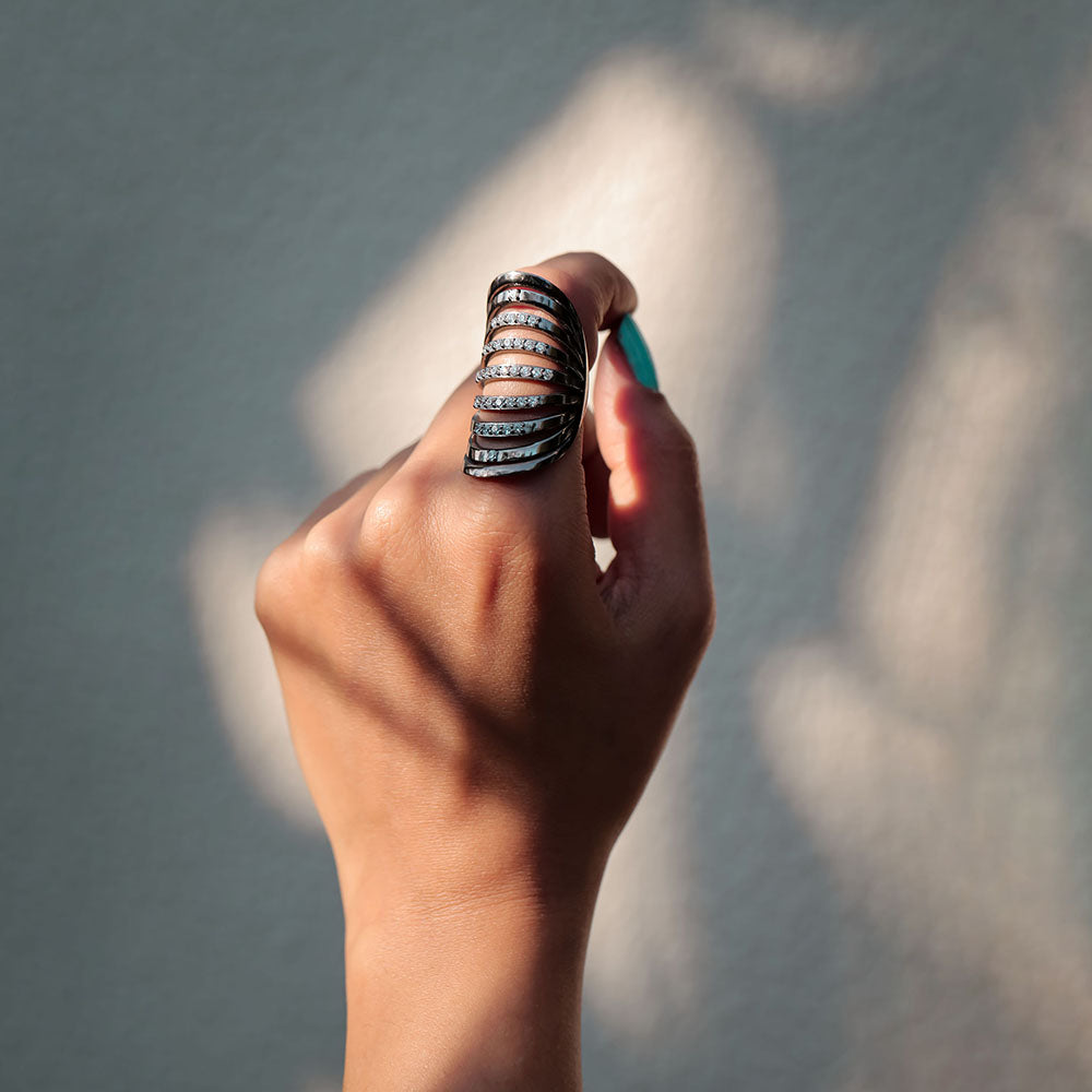 STATEMENT GUNMETAL RING