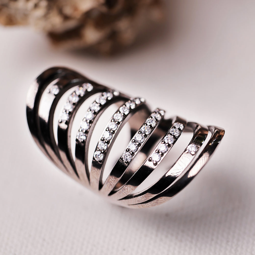 STATEMENT GUNMETAL RING