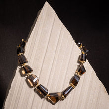SMOKY QUARTZ GEO BEADS NECKLACE