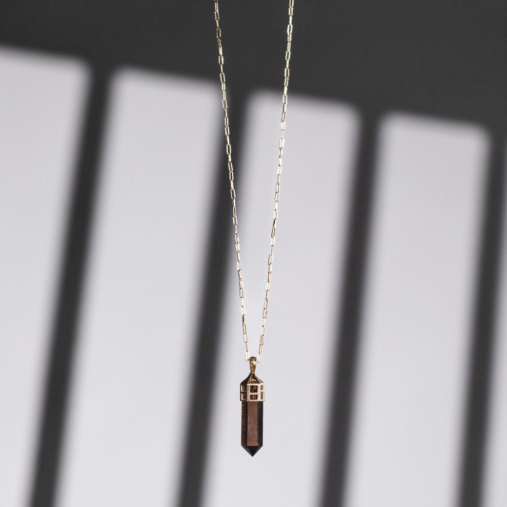 SMOKY QUARTZ PENCIL LARIAT