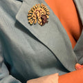 ECSTATIC PEACOCK DANCE BROOCH