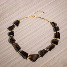 SMOKY QUARTZ GEO BEADS NECKLACE