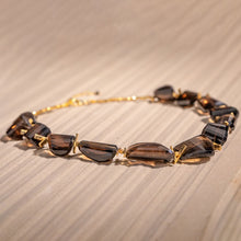 SMOKY QUARTZ GEO BEADS NECKLACE