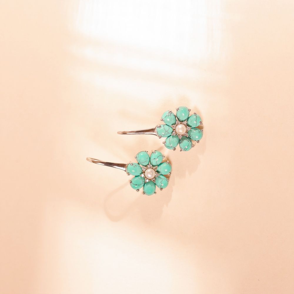 TURQUOISE FLOWER EARRINGS