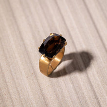SMOKY QUARTZ SQUARE GEO RING
