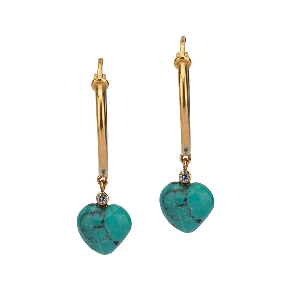 HEART BALI IN GOLD TURQUOISE