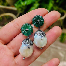 FLOWER AND PEARL DROP EARRING