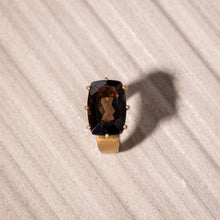 SMOKY QUARTZ SQUARE GEO RING