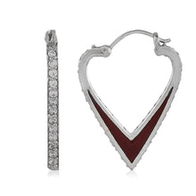ONE LOVE EARRINGS | Red & White Enamel