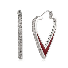 ONE LOVE EARRINGS | Red & White Enamel