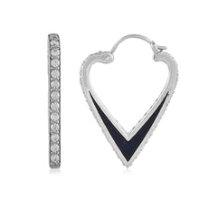 ONE LOVE EARRINGS | Navy & White Enamel