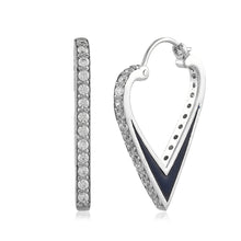 ONE LOVE EARRINGS | Navy & White Enamel