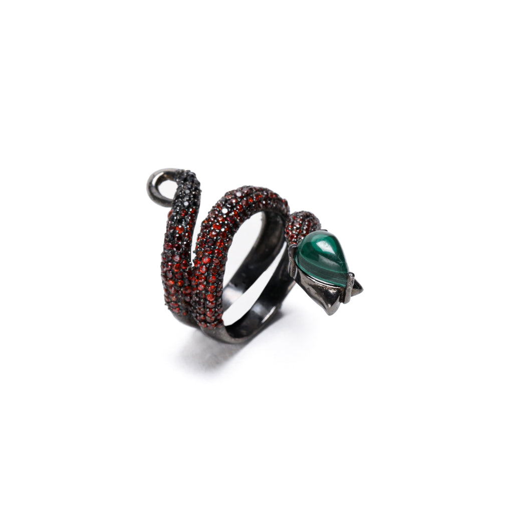 FEELS LIKE SNAKE RING | RUTHENIUM (RED)