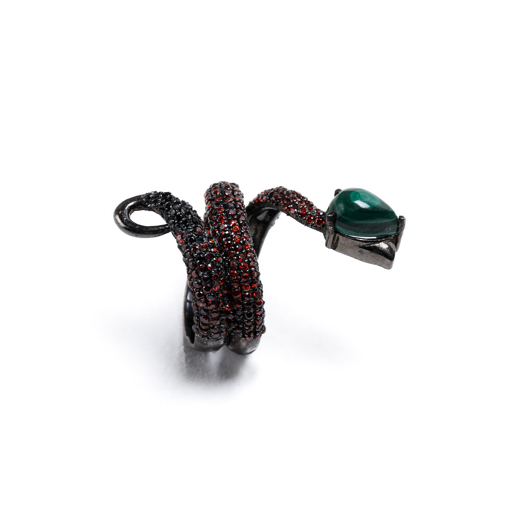 FEELS LIKE SNAKE RING | RUTHENIUM (RED)