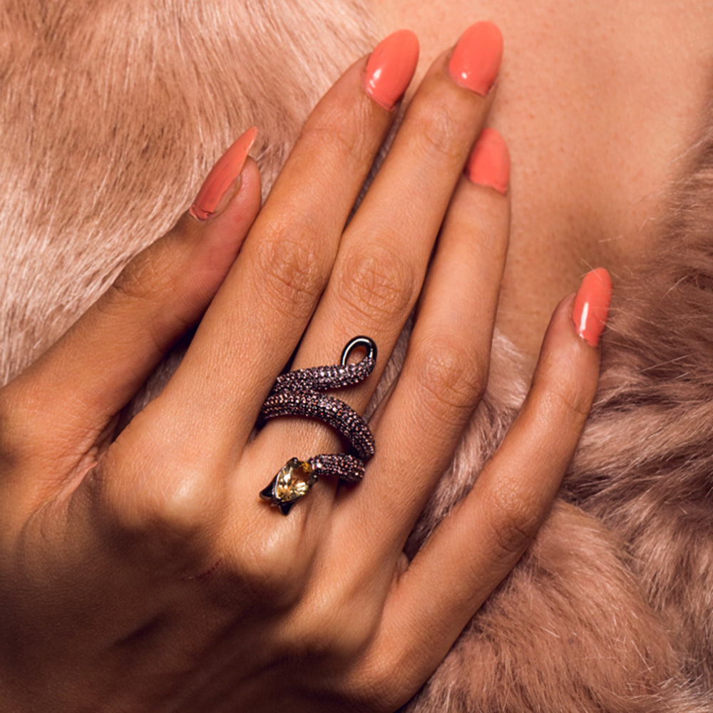 FEELS LIKE SNAKE RING | RUTHENIUM (MAUVE)