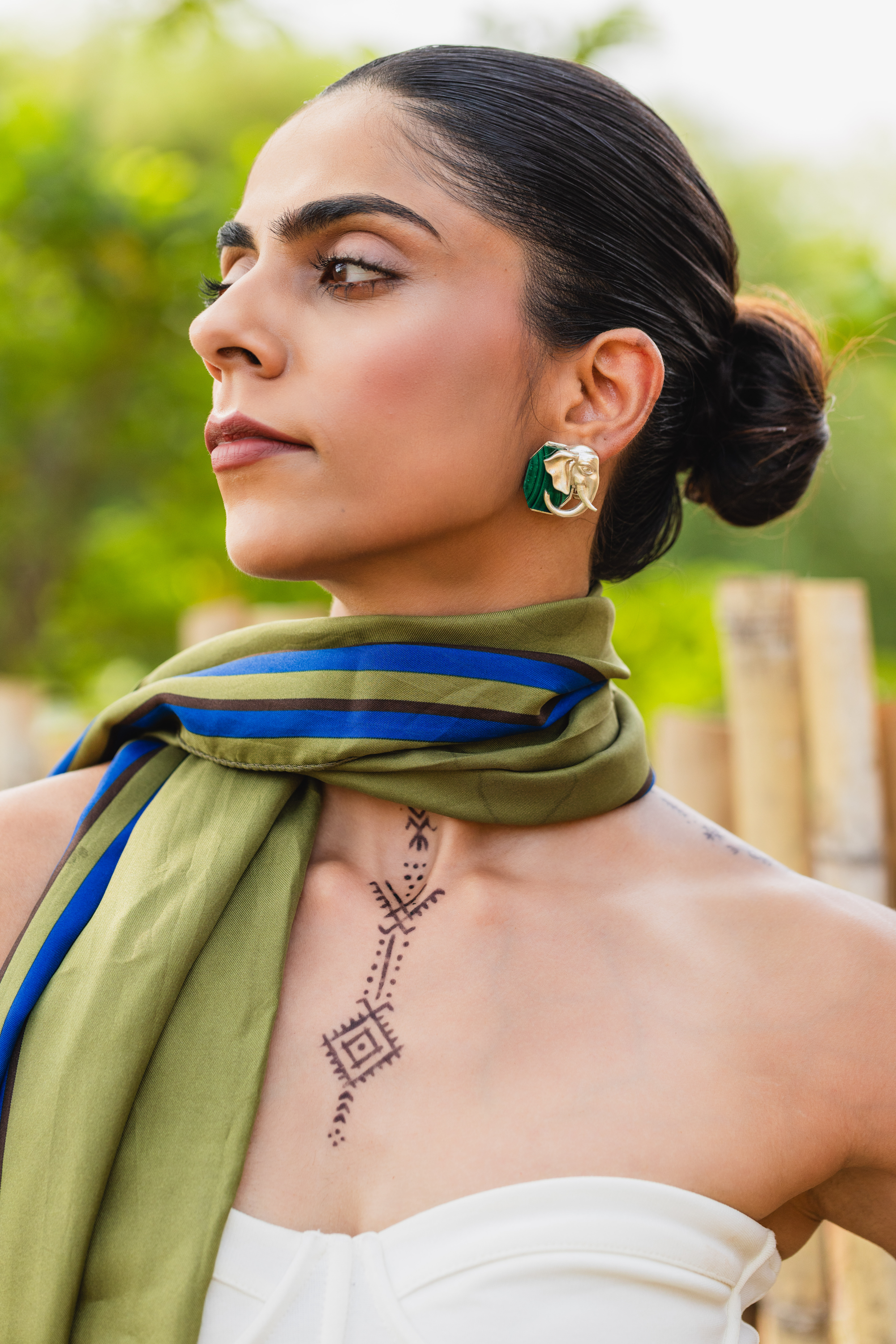 ELE MALACHITE STUDS
