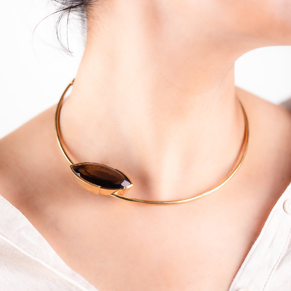 SMOKY QUARTZ MARQUIS CHOKER