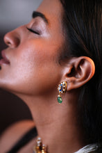 BLUE ENAMEL POLKI EARRINGS