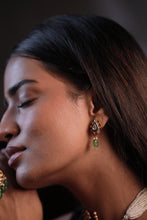 BLUE ENAMEL POLKI EARRINGS