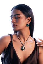 EMERALD & POLKI DROP NECKLACE SET