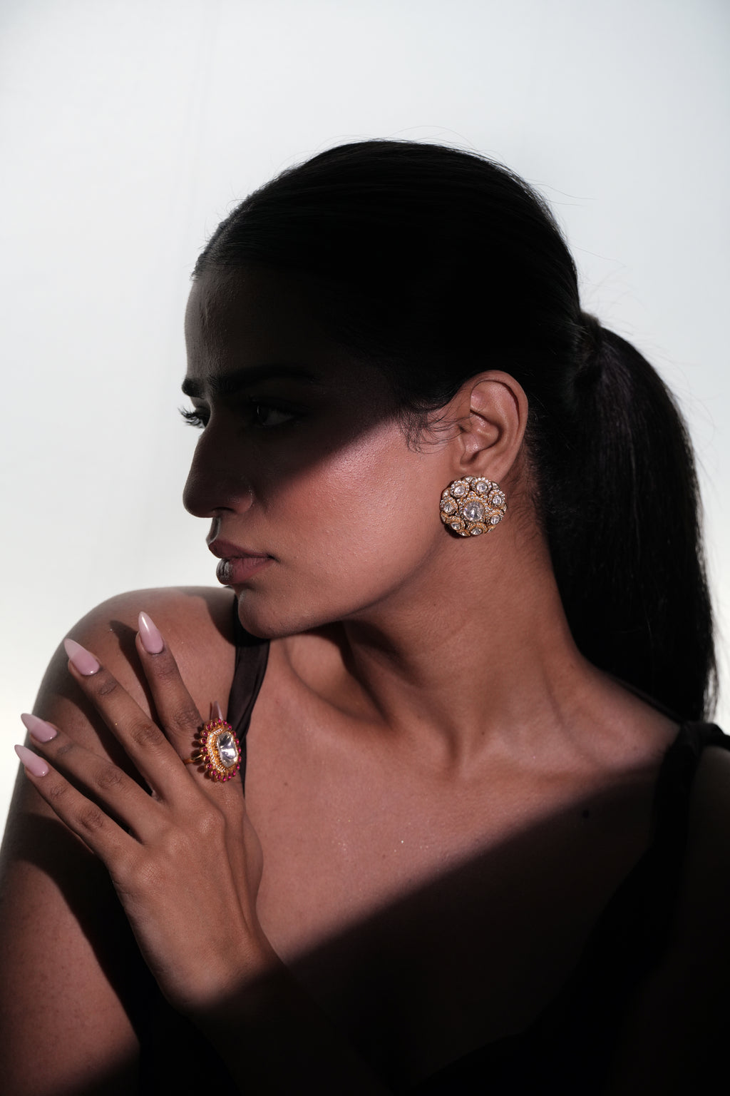 OCTAGON POLKI AND RUBY RING