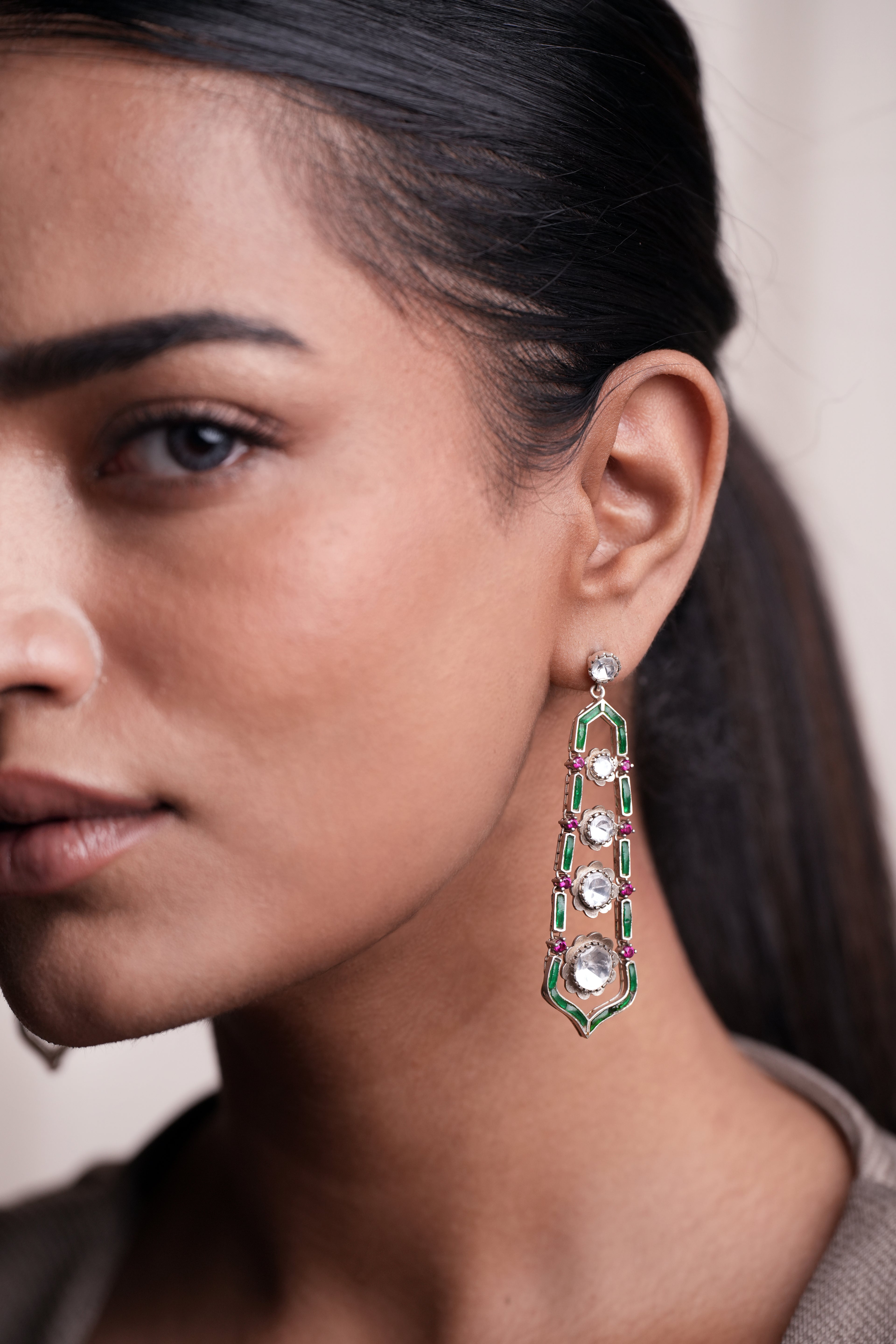 EMERALD & RUBY DANGLERS