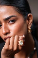 OCTAGON POLKI AND RUBY RING