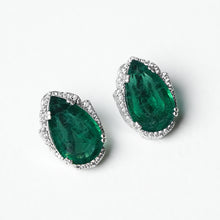 EMERALD PEAR STUDS