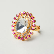 OCTAGON POLKI AND RUBY RING