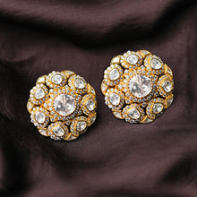 ROUND POLKI EAR STUDS