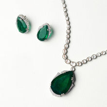 EMERALD & POLKI DROP NECKLACE SET