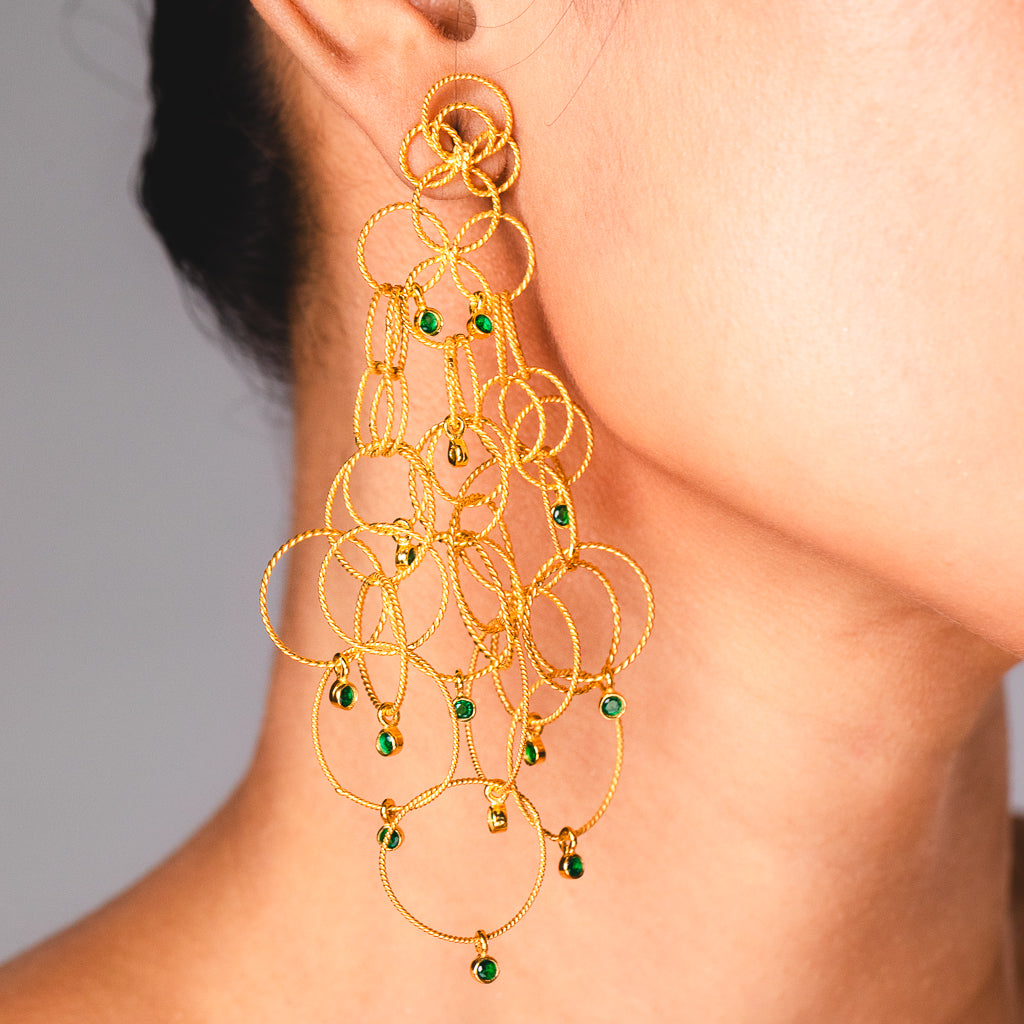 STATEMENT RINGLETS WITH EMERALDS