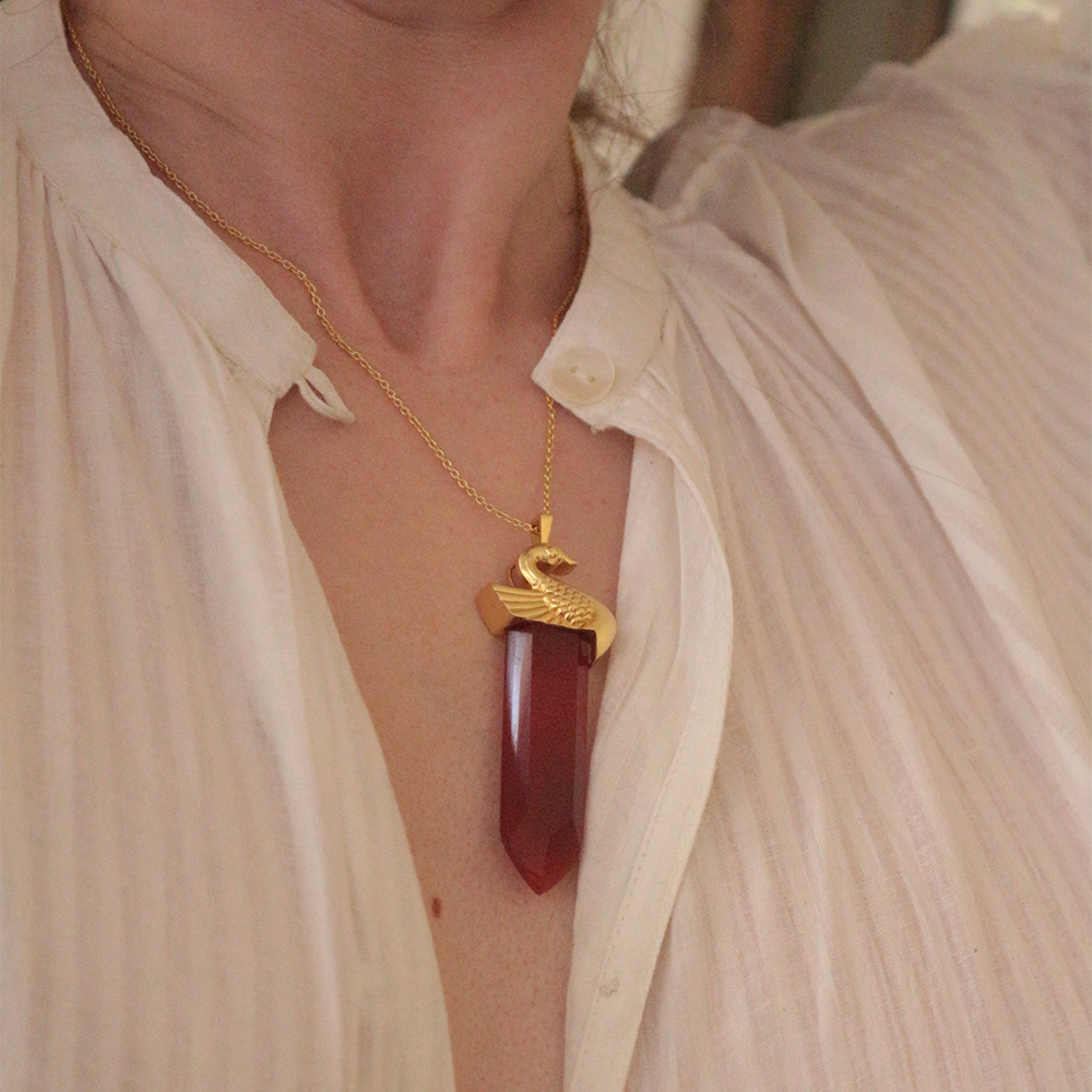 CARNELIAN PENCIL PENDANT