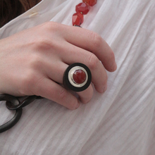 WOODEN CARNELIAN RING
