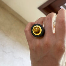 WOODEN TIGER'S EYE RING