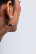 LION REVERSE HOOPS W/ BLACK ENAMEL