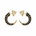 LION REVERSE HOOPS W/ BLACK ENAMEL