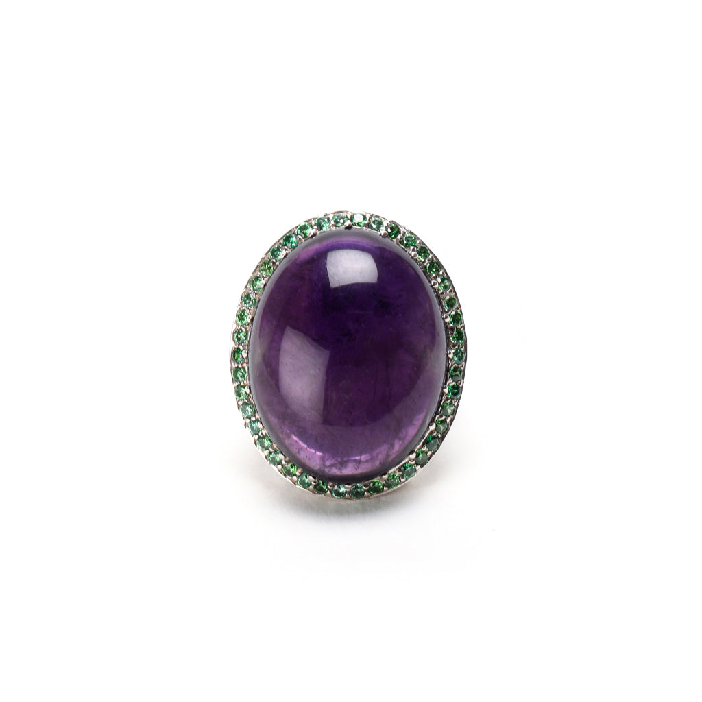 DOME AMETHYST RING | SILVER