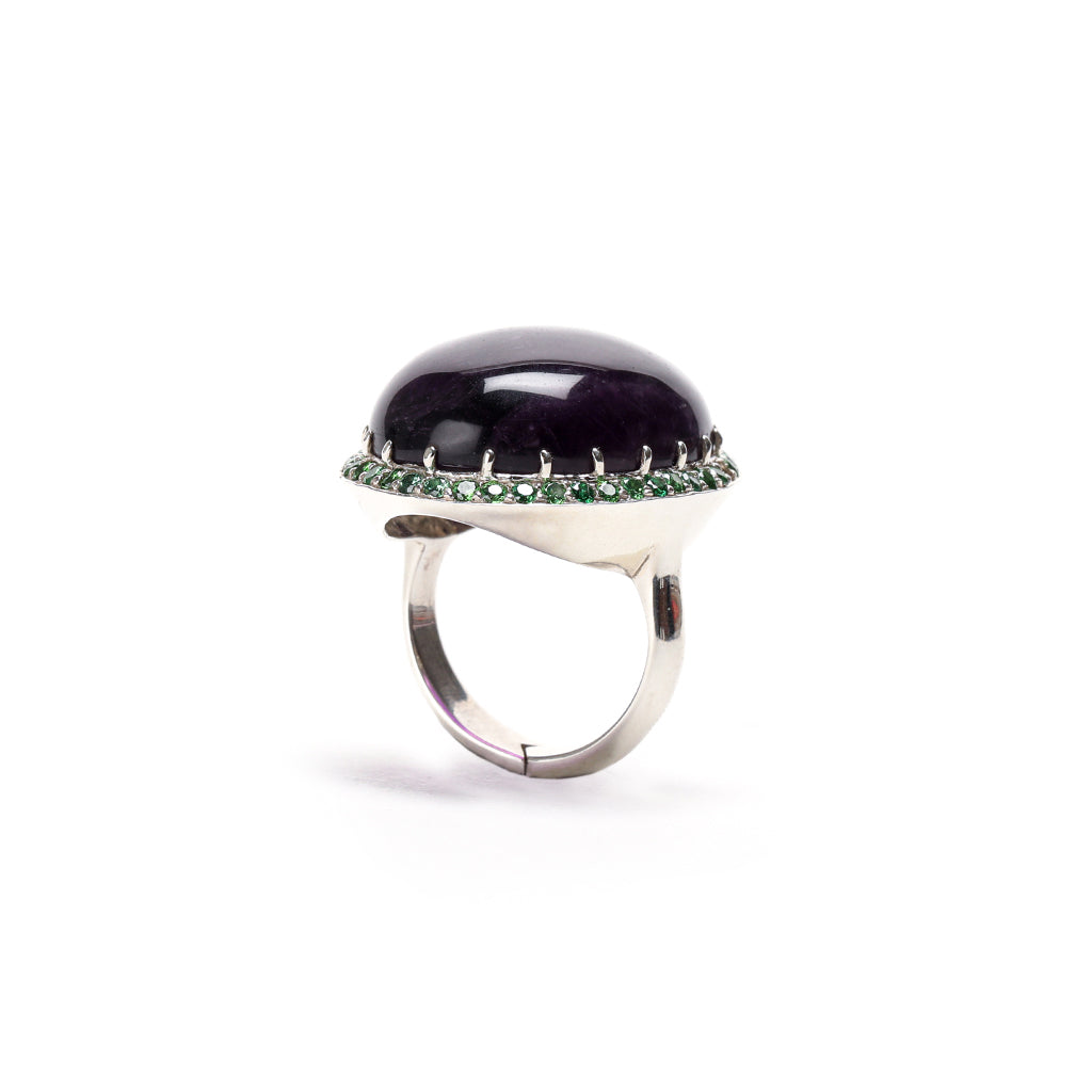 DOME AMETHYST RING | SILVER