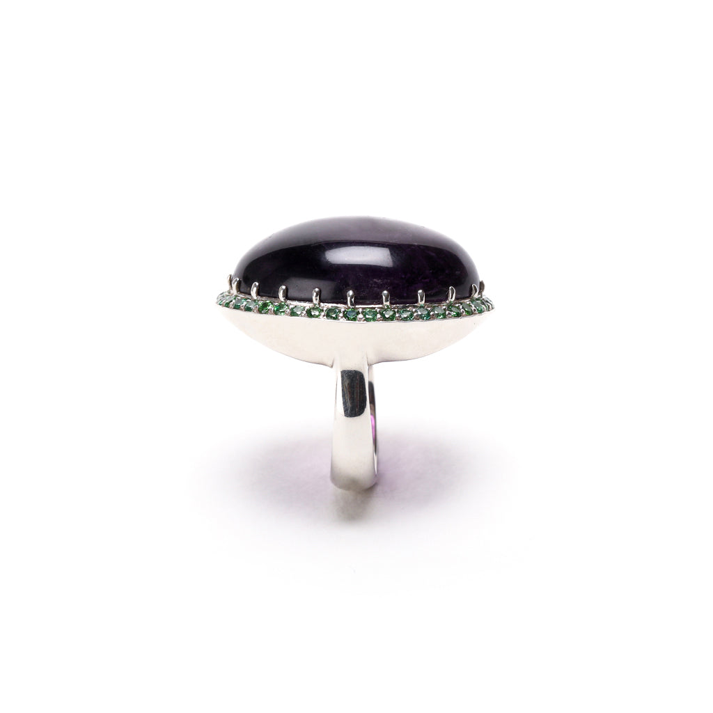 DOME AMETHYST RING | SILVER