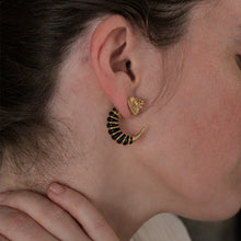 LION REVERSE HOOPS w/ BLACK ENAMEL
