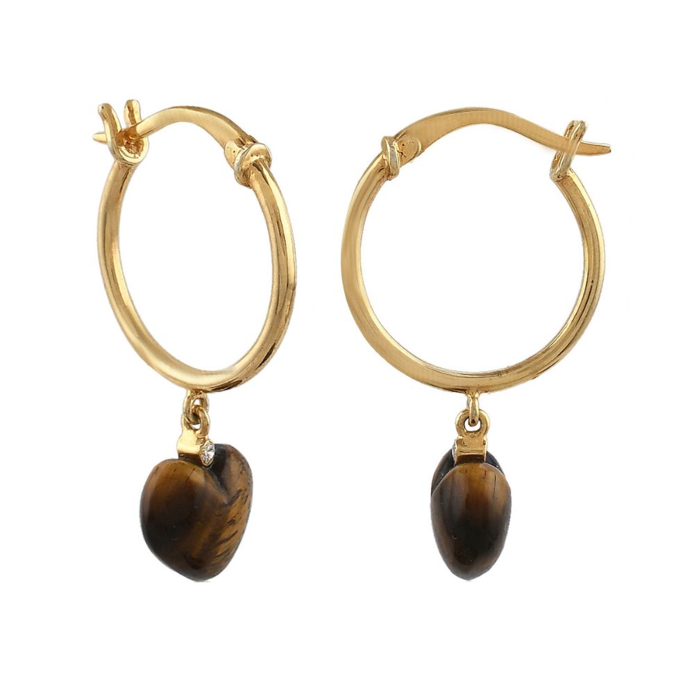 HEART BALI IN GOLD TIGER'S EYE