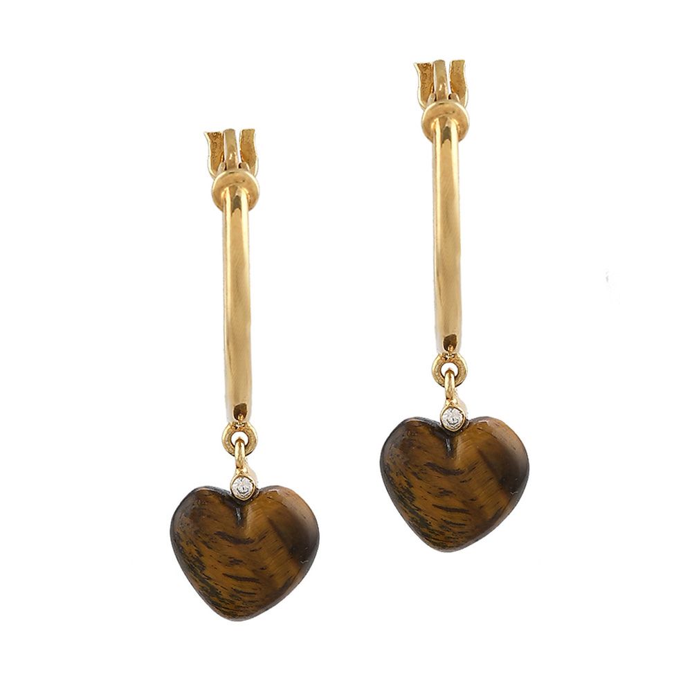 HEART BALI IN GOLD TIGER'S EYE