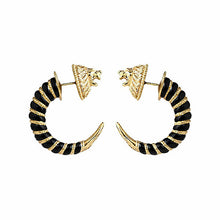 LION REVERSE HOOPS w/ BLACK ENAMEL