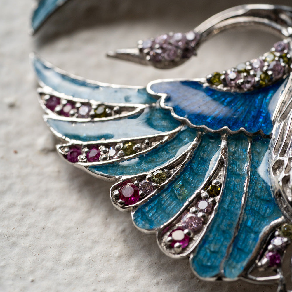 YIN YAN BIRD BROOCH